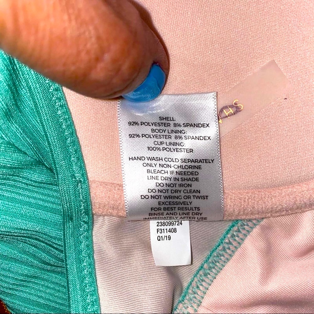 Shade and Shore Green Seafoam 1 pc Halter Bikini Bathing Suit 34B* - Picture 5 of 5